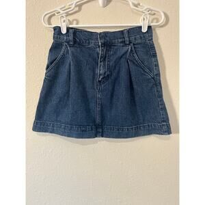 Free People We the Free A-line pleated denim mini skirt Size 24
